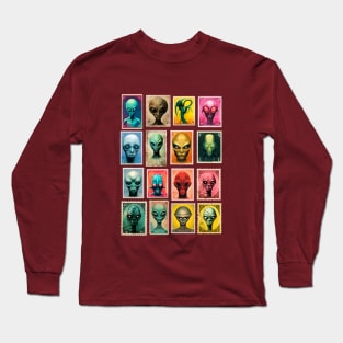 Postage Stamps Extraterrestrial life- Philately Long Sleeve T-Shirt